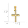 Lex & Lu 14k Yellow Gold Polished Mini Cross w/Heart Charm - 3 - Lex & Lu