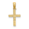 Lex & Lu 14k Yellow Gold Polished Mini Cross w/Heart Charm - 4 - Lex & Lu