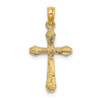 Lex & Lu 14k Yellow Gold Polished and Engraved Cross Charm LALK8370 - 4 - Lex & Lu