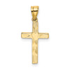 Lex & Lu 14k Yellow Gold Polished and Engraved Cross w/Heart Center Charm - Lex & Lu