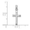 Lex & Lu 14k White Gold Polished Cross Charm LALK8375W - 3 - Lex & Lu