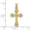 Lex & Lu 14k Yellow Gold Polished and Engraved Cross Charm LALK8376 - 3 - Lex & Lu