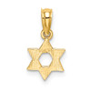 Lex & Lu 14k Yellow Gold Mini Star Of David w/Engraved Swirl Charm - 4 - Lex & Lu