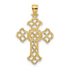 Lex & Lu 14k Yellow Gold Delicate Cut-Out Cross Charm - Lex & Lu