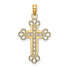 Lex & Lu 14k Yellow Gold Textured and Cut-Out w/Rope Frame Block Cross Charm - 4 - Lex & Lu