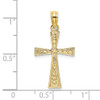 Lex & Lu 14k Yellow Gold Engraved Cross w/Flared Tips Charm - 3 - Lex & Lu