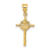 Lex & Lu 14k Yellow Gold 2D Starburst Crucifix Charm - Lex & Lu