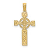 Lex & Lu 14k Yellow Gold Engraved Celtic Cross w/Eternity Circle Charm - Lex & Lu