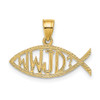 Lex & Lu 14k Yellow Gold WWJD Ichthys Charm - Lex & Lu