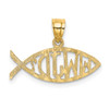 Lex & Lu 14k Yellow Gold WWJD Ichthys Charm - 4 - Lex & Lu