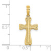 Lex & Lu 14k Yellow Gold Cross w/Textured Heart Edges Design Charm - 3 - Lex & Lu