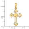 Lex & Lu 14k Yellow Gold Cross w/Spade Shape Design On Edges Charm - 3 - Lex & Lu