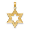 Lex & Lu 14k Yellow Gold 2D and Textured Jewish Star of David Charm - 4 - Lex & Lu