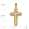 Lex & Lu 14k Yellow Gold Cross w/Filigree Lace Trim Charm - 3 - Lex & Lu