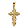 Lex & Lu 14k Yellow Gold Cross w/Lace Trim Charm - Lex & Lu