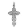 Lex & Lu 14k White Gold Cross w/Lace Trim Charm - Lex & Lu