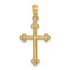 Lex & Lu 14k Yellow Gold Cross w/Spade Tip Edges Charm - Lex & Lu