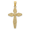 Lex & Lu 14k Yellow Gold 2D and Polished Crucifix Charm - 4 - Lex & Lu