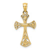 Lex & Lu 14k Yellow Gold 2D Crucifix Charm - 4 - Lex & Lu