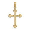 Lex & Lu 14k Yellow Gold 2D Narrow Crucifix w/Spade Tips Charm - 4 - Lex & Lu