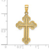 Lex & Lu 14k Yellow Gold 2D Cross w/Spade Ends Charm - 3 - Lex & Lu