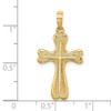 Lex & Lu 14k Yellow Gold Cross w/Heart Shaped Ends Charm - 3 - Lex & Lu