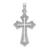 Lex & Lu 14k White Gold Beaded Cross Charm LALK8484W - Lex & Lu