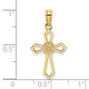 Lex & Lu 14k Yellow Gold Cut-Out and Flat Cross w/Flower Charm - 3 - Lex & Lu