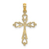 Lex & Lu 14k Yellow Gold Cross Cut-Out w/Heart Ends Charm - 4 - Lex & Lu