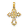 Lex & Lu 14k Yellow Gold Cut-Out Fancy Cross Charm LALK8492 - Lex & Lu