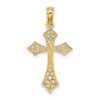 Lex & Lu 14k Yellow Gold Filigree Cross Charm LALK8495 - Lex & Lu