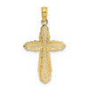 Lex & Lu 14k Yellow Gold Solid and Beaded Cross Charm - 4 - Lex & Lu