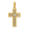 Lex & Lu 14k Yellow Gold Textured Lace Center Cross Charm - Lex & Lu