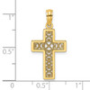 Lex & Lu 14k Yellow Gold Textured Lace Center Cross Charm - 3 - Lex & Lu