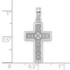 Lex & Lu 14k White Gold Textured Lace Center Cross Charm - 3 - Lex & Lu