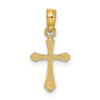 Lex & Lu 14k Yellow Gold Textured Mini Cross Charm - 4 - Lex & Lu