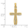 Lex & Lu 14k Yellow Gold Cross w/Filigree Center Charm - 3 - Lex & Lu