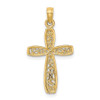 Lex & Lu 14k Yellow Gold Cross w/Filigree Center Charm - 4 - Lex & Lu