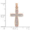 Lex & Lu 14k Yellow Gold w/Rhod Pink Cross White Filigree Center & Yellow Charm - 3 - Lex & Lu