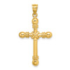 Lex & Lu 14k Yellow Gold Polished Cylinder Cross Charm LALK8518 - Lex & Lu