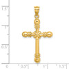 Lex & Lu 14k Yellow Gold Polished Cylinder Cross Charm LALK8518 - 3 - Lex & Lu