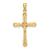 Lex & Lu 14k Yellow Gold Polished Cylinder Cross Charm LALK8518 - 4 - Lex & Lu