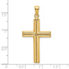 Lex & Lu 14k Yellow Gold Polished Beaded Cross Charm LALK8519 - 3 - Lex & Lu