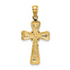 Lex & Lu 14k Yellow Gold Polished Cross w/X and Heart Charm - 4 - Lex & Lu