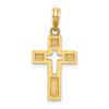 Lex & Lu 14k Yellow Gold Polished and Cut-Out Cross Charm LALK8522 - 4 - Lex & Lu