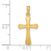 Lex & Lu 14k Yellow Gold Polished Beveled Cross w/Round Tips Charm LALK8523 - 3 - Lex & Lu