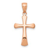 Lex & Lu 14k Rose Gold Polished Beveled Cross w/Round Tips Charm LALK8523R - Lex & Lu