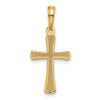 Lex & Lu 14k Yellow Gold Polished Beveled Cross w/Round Tips Charm LALK8524 - 4 - Lex & Lu