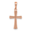 Lex & Lu 14k Rose Gold Polished Beveled Cross w/Round Tips Charm LALK8524R - 3 - Lex & Lu