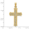 Lex & Lu 14k Yellow Gold Arrow Tip Cross w/Cross Accents Charm - 3 - Lex & Lu